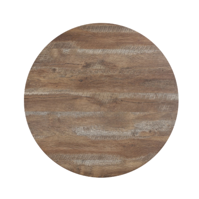 Correll Rustic Oak Premium Cafe Bistro Table with 4 Black Ladder Back Chairs