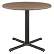 Correll English Walnut Wood Cafe Bistro Table with 4 Black Ladder Back Chairs