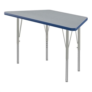 Correll 24&quotW Commercial Laminate Wood Top Activity Table in Gray Granite/Blue
