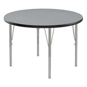Correll 36&quot Round Commercial Laminate Wood Top Activity Table in Gray/Black