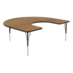 Correll Thermal Fused 66&quotx 60&quot Laminate Wood Activity Table in Medium Oak