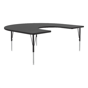 Correll Thermal Fused 66&quotx 60&quot Laminate Wood Activity Table in Black Granite