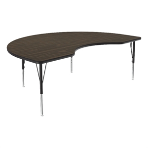Correll Thermal Fused 72&quotx 48&quot Laminate Wood Activity Table in Walnut