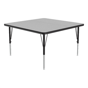 Correll Thermal Fused 36&quot Square Laminate Wood Activity Table in Gray Granite