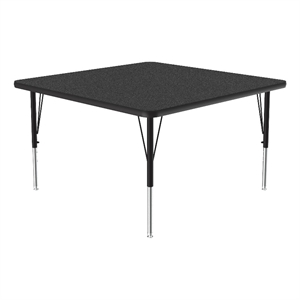 Correll Thermal Fused 42&quot Square Laminate Wood Activity Table in Black Granite