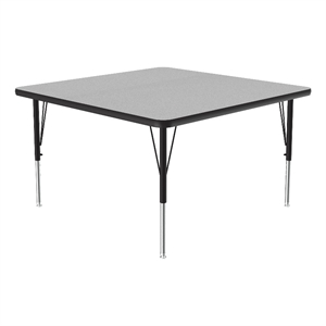 Correll Thermal Fused 42&quot Square Laminate Wood Activity Table in Gray Granite