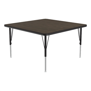 Correll Thermal Fused 48&quot Square Laminate Wood Activity Table in Walnut