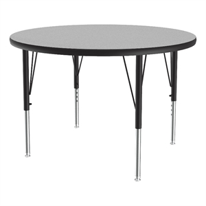 Correll Thermal Fused 36&quot Round Laminate Wood Activity Table in Gray Granite