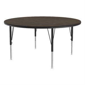 Correll Thermal Fused 42&quot Round Laminate Wood Activity Table in Walnut