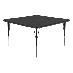 Correll Thermal Fused 48&quot Square Laminate Wood Activity Table in Black Granite