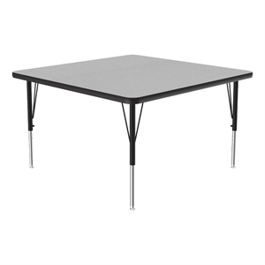 Correll Thermal Fused 48&quot Square Laminate Wood Activity Table in Gray Granite