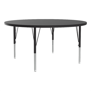 Correll Thermal Fused 48&quot Round Laminate Wood Activity Table in Black Granite
