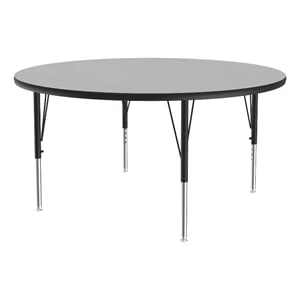 Correll Thermal Fused 48&quot Round Laminate Wood Activity Table in Gray Granite