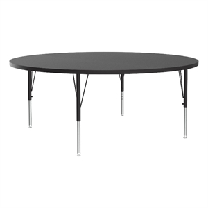 Correll Thermal Fused 60&quot Round Laminate Wood Activity Table in Black Granite