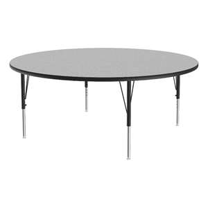Correll Thermal Fused 60&quot Round Laminate Wood Activity Table in Gray Granite