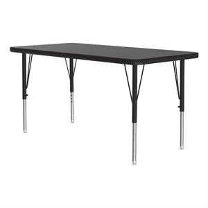 Correll Thermal Fused 60&quotx 24&quot Laminate Wood Activity Table in Black Granite