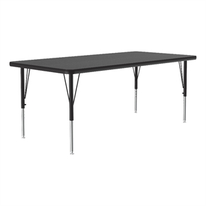 Correll Thermal Fused 72&quotx 30&quot Laminate Wood Activity Table in Black Granite