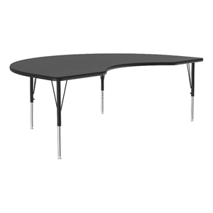 Correll Thermal Fused 72&quotx 48&quot Laminate Wood Activity Table in Black Granite