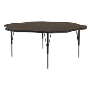 Correll Thermal Fused 60&quot Flower Laminate Wood Activity Table in Walnut