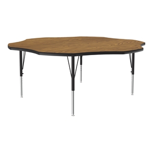 Correll Thermal Fused 60&quot Flower Laminate Wood Activity Table in Medium Oak