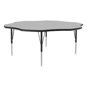 Correll Thermal Fused 60&quot Flower Laminate Wood Activity Table in Gray Granite