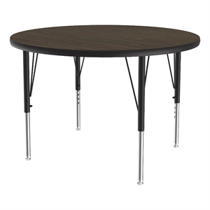 Correll Thermal Fused 36&quot Round Laminate Wood Activity Table in Walnut