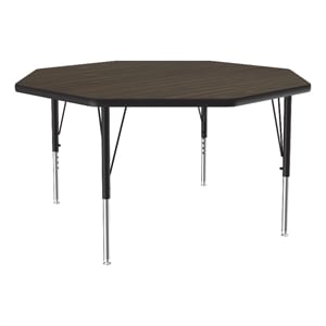 Correll Thermal Fused 48&quot Octagon Laminate Wood Activity Table in Walnut