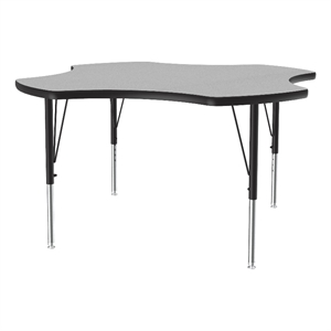 Correll Thermal Fused 48&quot Clover Laminate Wood Activity Table in Gray Granite