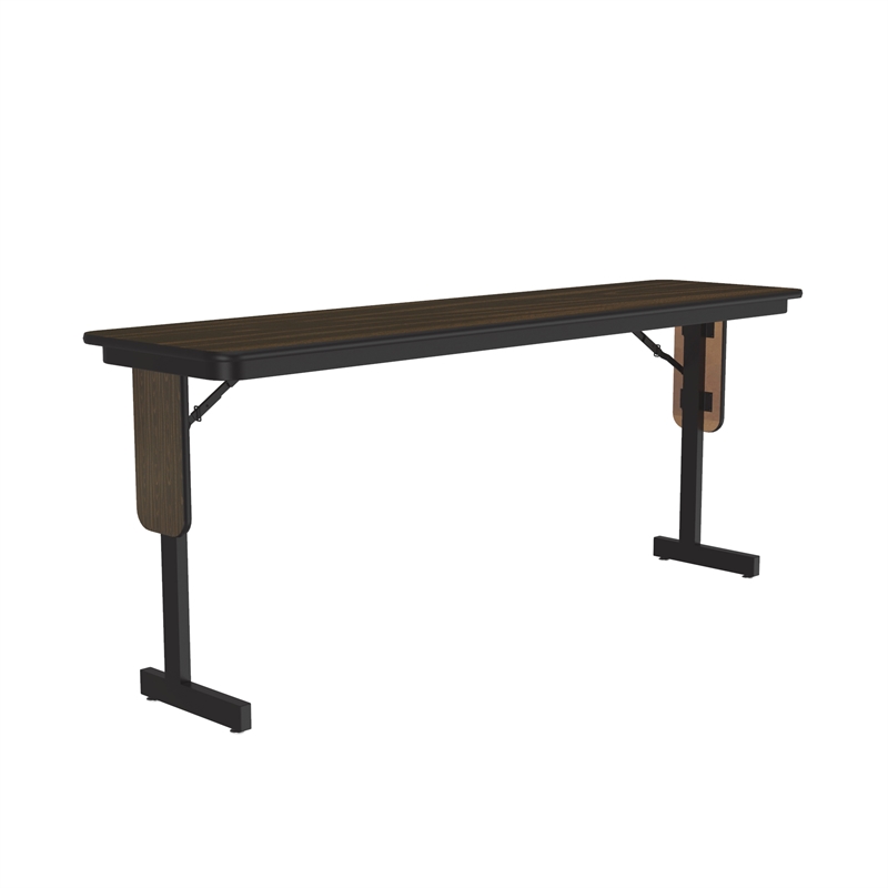 Correll SP 18x60 Contemporary Metal/Wood Folding Seminar Table in Walnut