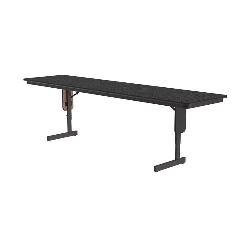 Correll SP 24x72 Adjustable Height Metal/Wood Folding Seminar Table in Black
