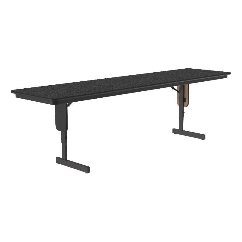 Correll SP 24x72 Adjustable Height Metal/Wood Folding Seminar Table in Black