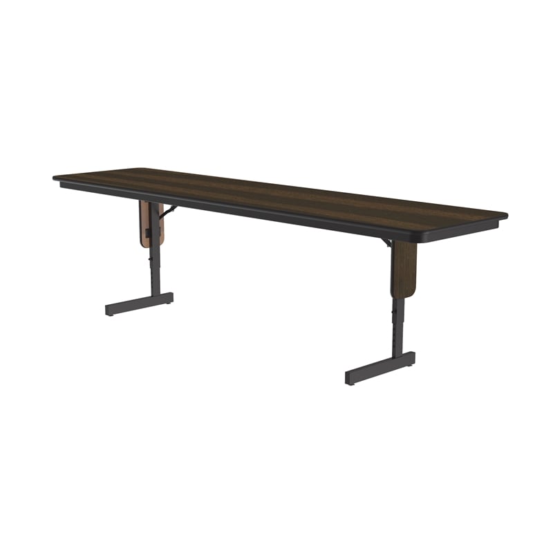 Correll SP 24x96 Adjustable Height Metal/Wood Folding Seminar Table in Walnut
