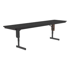 Correll SP 24x96 Adjustable Height Metal/Wood Folding Seminar Table in Black