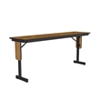 Correll SP 18x60 Contemporary Metal/Wood Folding Seminar Table in Medium Oak