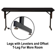 Correll SP 18x60 Contemporary Metal/Wood Folding Seminar Table in Medium Oak