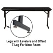 Correll SP 18x60 Contemporary Metal/Wood Folding Seminar Table in Black Granite