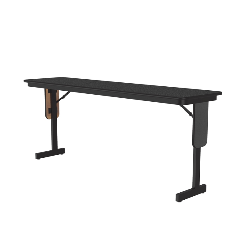 Correll SP 18x72 Contemporary Metal/Wood Folding Seminar Table in Black Granite