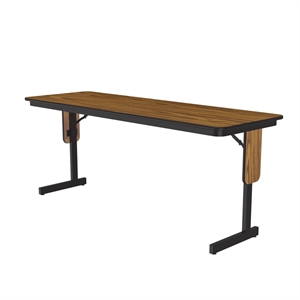 Correll SP 24x60 Contemporary Metal/Wood Folding Seminar Table in Medium Oak