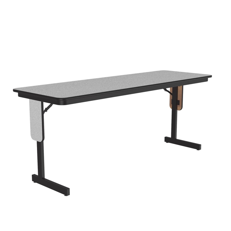 Correll SP 24x60 Contemporary Metal/Wood Folding Seminar Table in Gray Granite