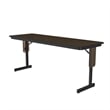 Correll SP 24x72 Contemporary Metal/Wood Folding Seminar Table in Walnut