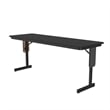 Correll SP 24x72 Contemporary Metal/Wood Folding Seminar Table in Black Granite