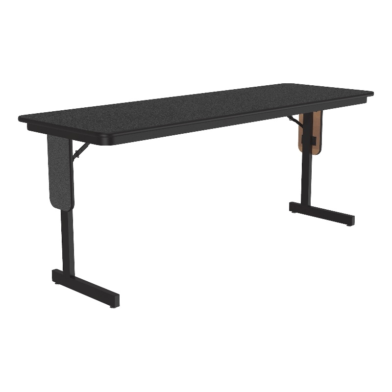 Correll SP 24x72 Contemporary Metal/Wood Folding Seminar Table in Black Granite