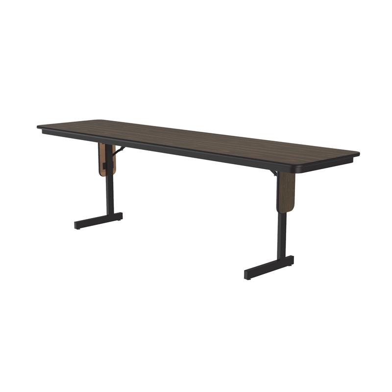 Correll SP 24x96 Contemporary Metal/Wood Folding Seminar Table in Walnut