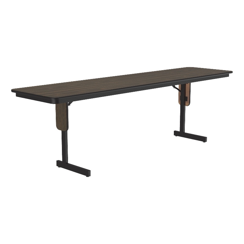 Correll SP 24x96 Contemporary Metal/Wood Folding Seminar Table in Walnut