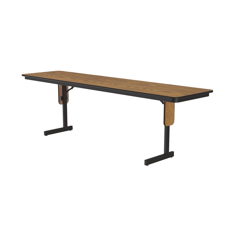 Correll SP 24x96 Contemporary Metal/Wood Folding Seminar Table in Medium Oak