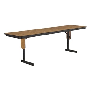 Correll SP 24x96 Contemporary Metal/Wood Folding Seminar Table in Medium Oak