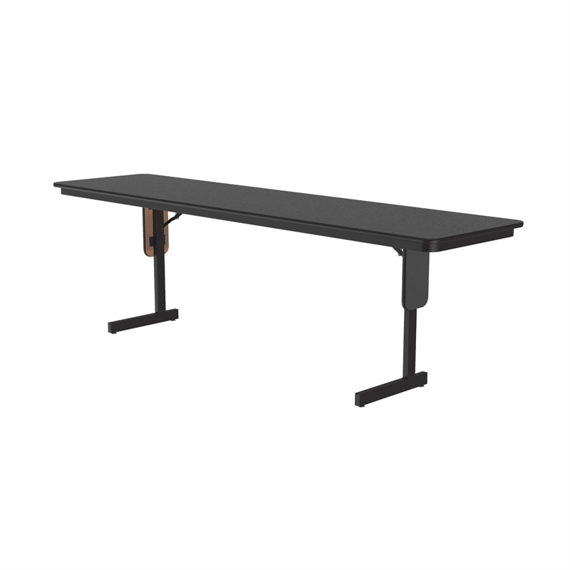 Correll SP 24x96 Contemporary Metal/Wood Folding Seminar Table in Black Granite