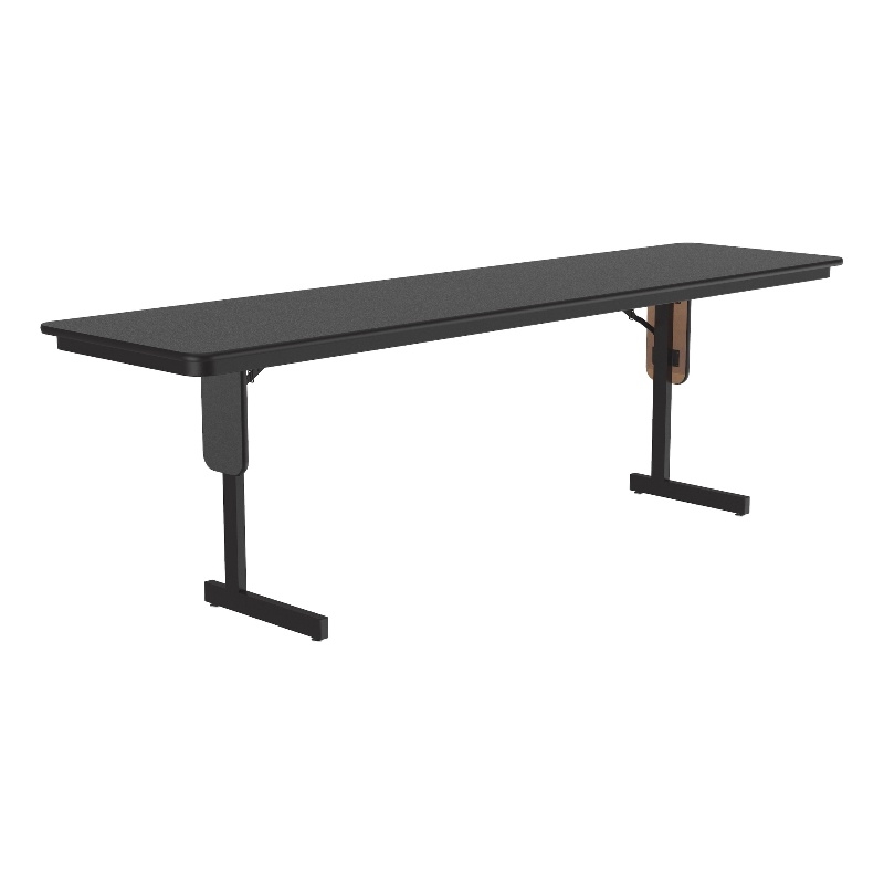 Correll SP 24x96 Contemporary Metal/Wood Folding Seminar Table in Black Granite