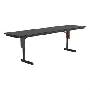 Correll SP 24x96 Contemporary Metal/Wood Folding Seminar Table in Black Granite