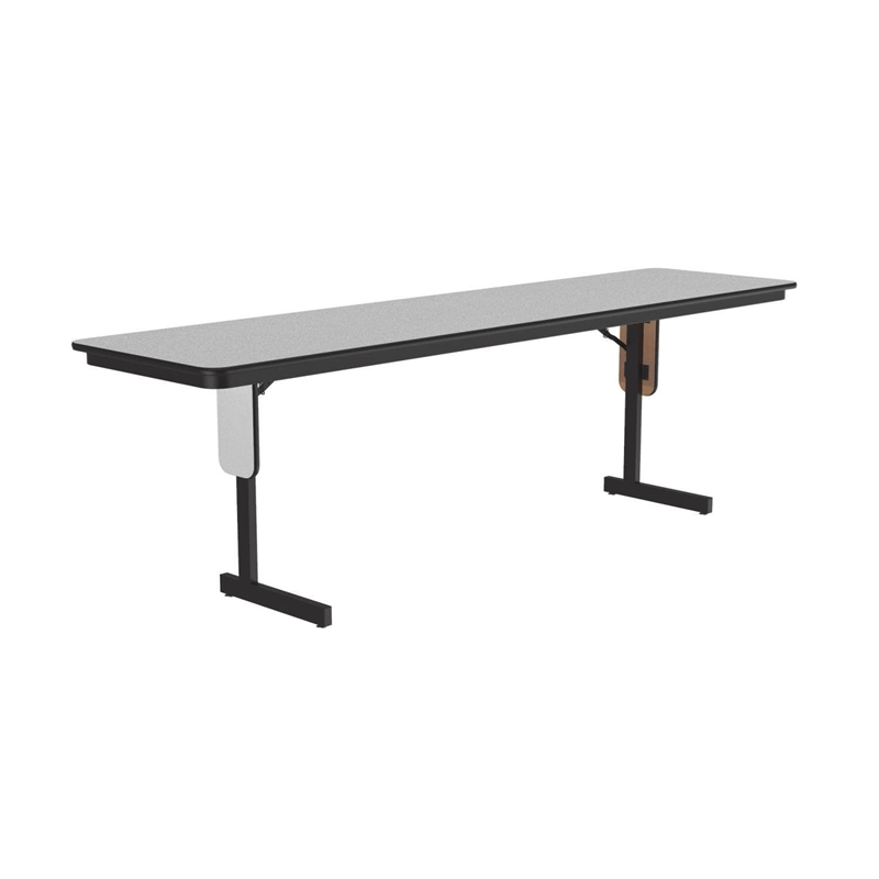 Correll SP 24x96 Contemporary Metal/Wood Folding Seminar Table in Gray Granite